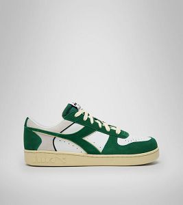 Dámské Tenisky Diadora Magic Basket Low Semišové Læder Zelene Bílé | CZ-529314