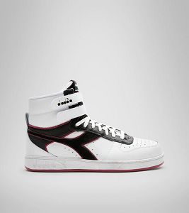 Dámské Tenisky Diadora Magic Basket Mid Icona Læder Bílé Červené Černé | CZ-763015