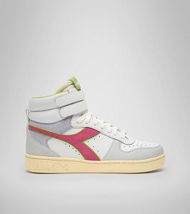 Dámské Tenisky Diadora Magic Basket Mid Wn Bílé Šedé Červené | CZ-830549