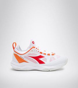 Dámské Tenisové Boty Diadora Speed Blushield Fly 3 + W Clay Bílé Oranžové Červené | CZ-760518