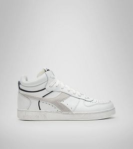 Pánské Tenisky Diadora Magic Basket Demi Cut Icona Læder Bílé Šedé Černé | CZ-134298